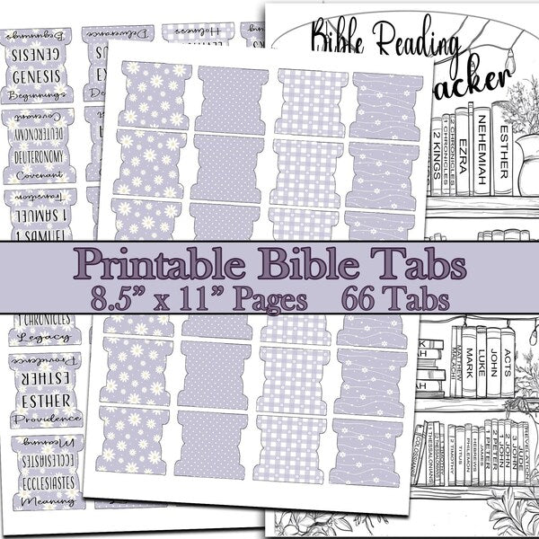 Printable Bible Tabs - Lavender Daisies