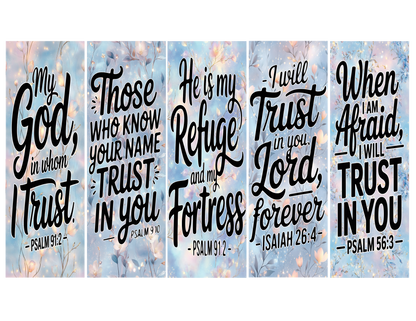 Five Blue and Gold Bible Bookmarkers | Printable Download | Bookmark