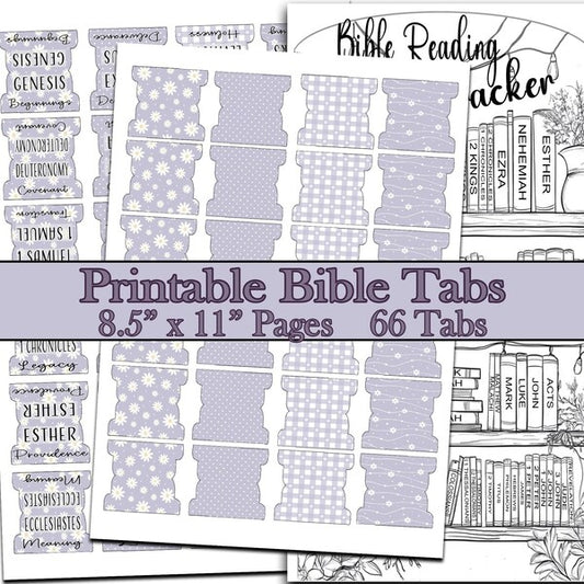 Printable Bible Tabs - Lavender Daisies