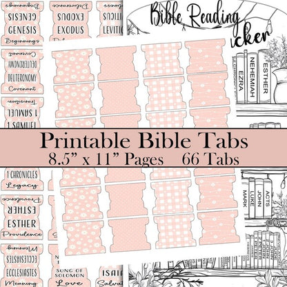 Printable Bible Tabs - Peach Daisies