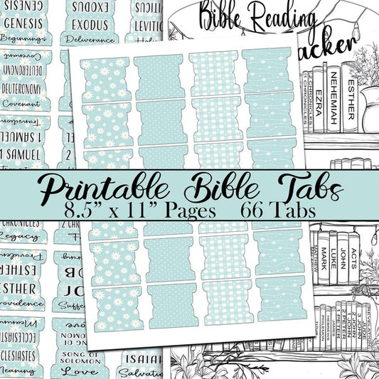 Printable Bible Tabs - Sage Green Daisies