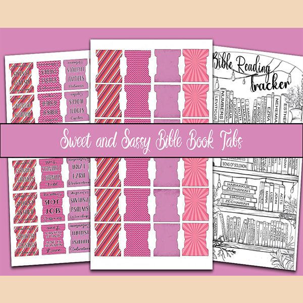 Printable Bible Tabs - Sweet and Sassy Pink