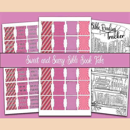 Printable Bible Tabs - Sweet and Sassy Pink