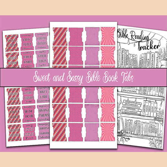 Printable Bible Tabs - Sweet and Sassy Pink
