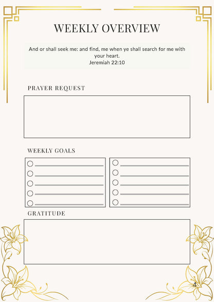 Daughter of the King Faith-Based Yellow Floral Christian Planner