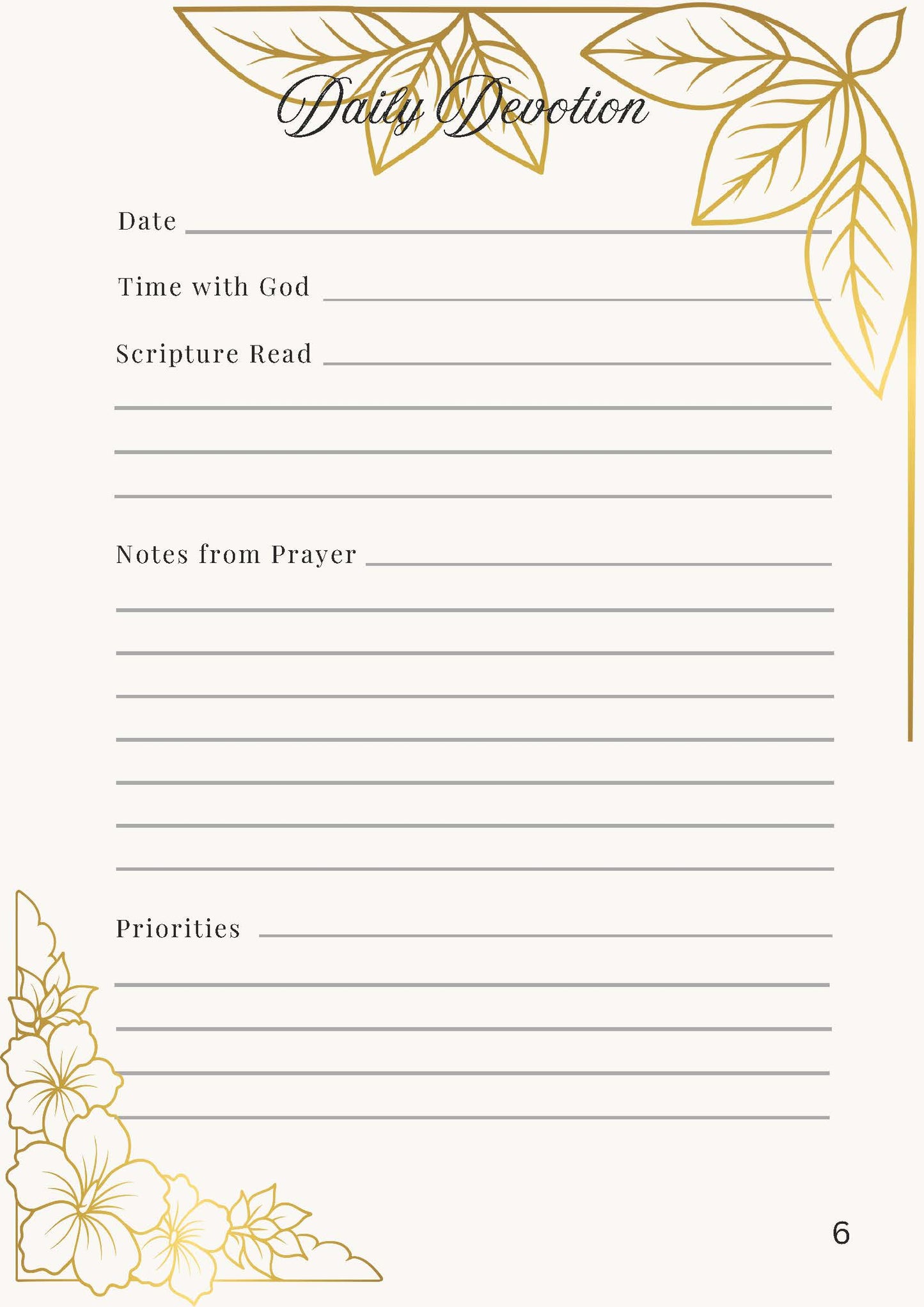 Daughter of the King Faith-Based Yellow Floral Christian Planner