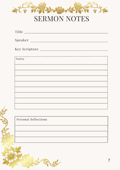 Daughter of the King Faith-Based Yellow Floral Christian Planner