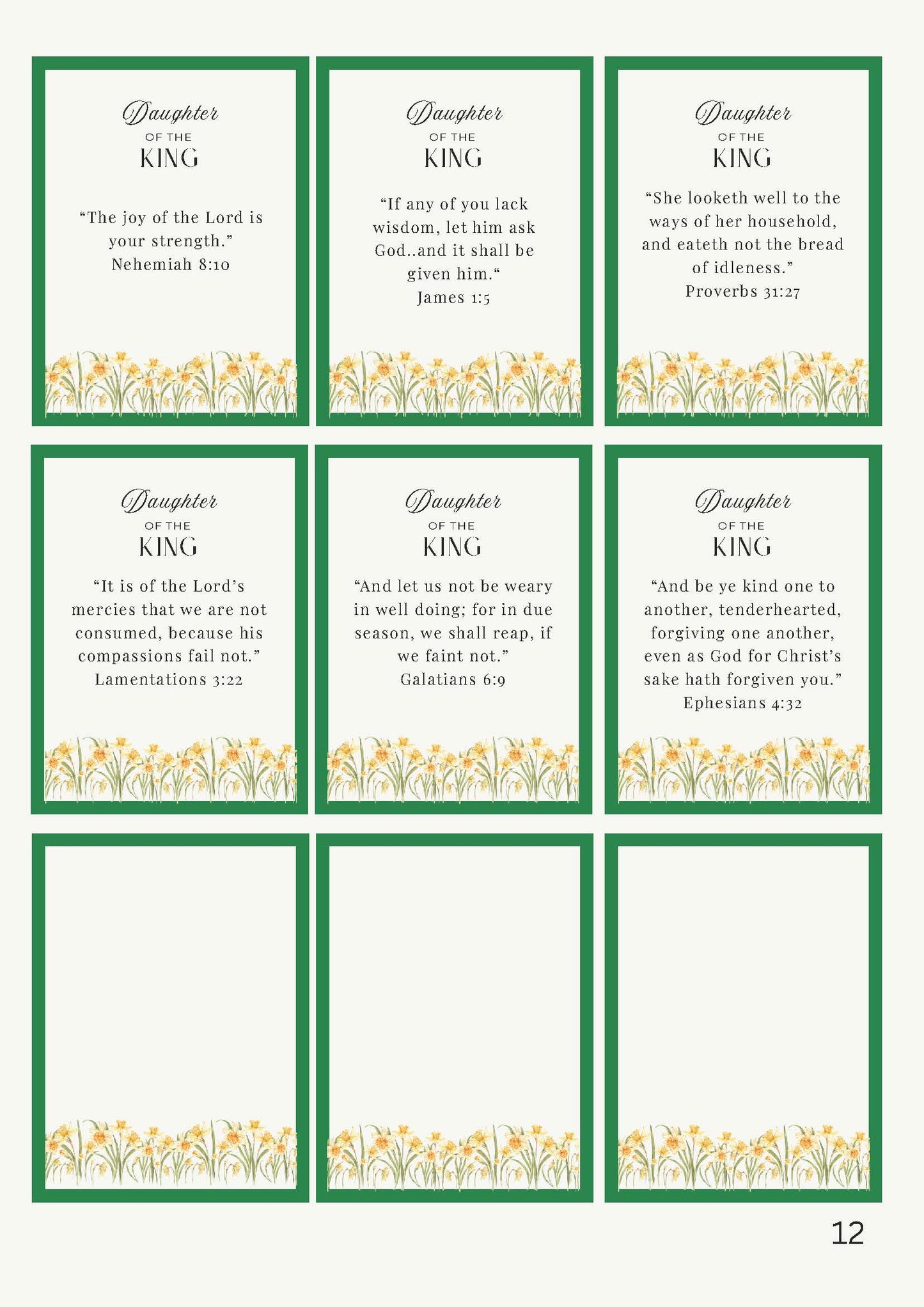 Daughter of the King Faith-Based Yellow Floral Christian Planner