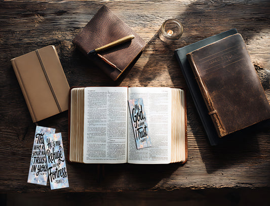 Five Blue and Gold Bible Bookmarkers | Printable Download | Bookmark